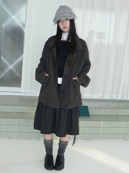 ang project Vintage Collar Single Breasted Wool Coat Jacket