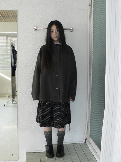 ang project Vintage Collar Single Breasted Wool Coat Jacket