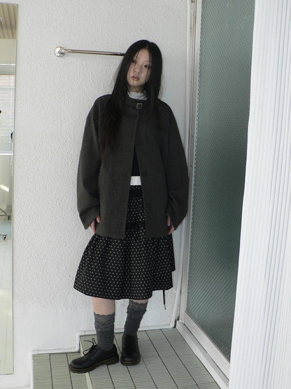 ang project Vintage Collar Single Breasted Wool Coat Jacket