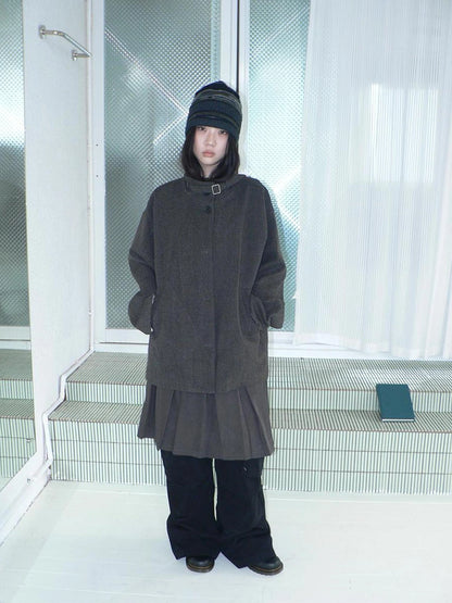 ang project Vintage Collar Single Breasted Wool Coat Jacket