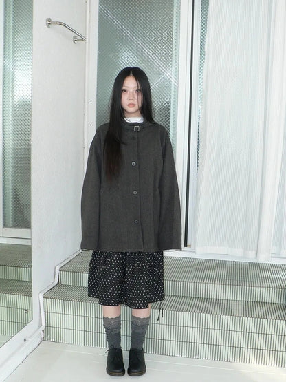 ang project Vintage Collar Single Breasted Wool Coat Jacket