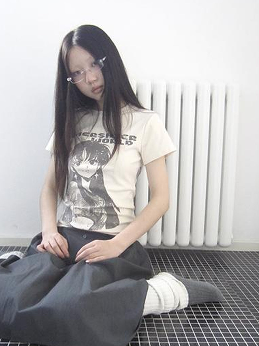 Updateang project Vintage Comic Print Slim Fit T Shirt