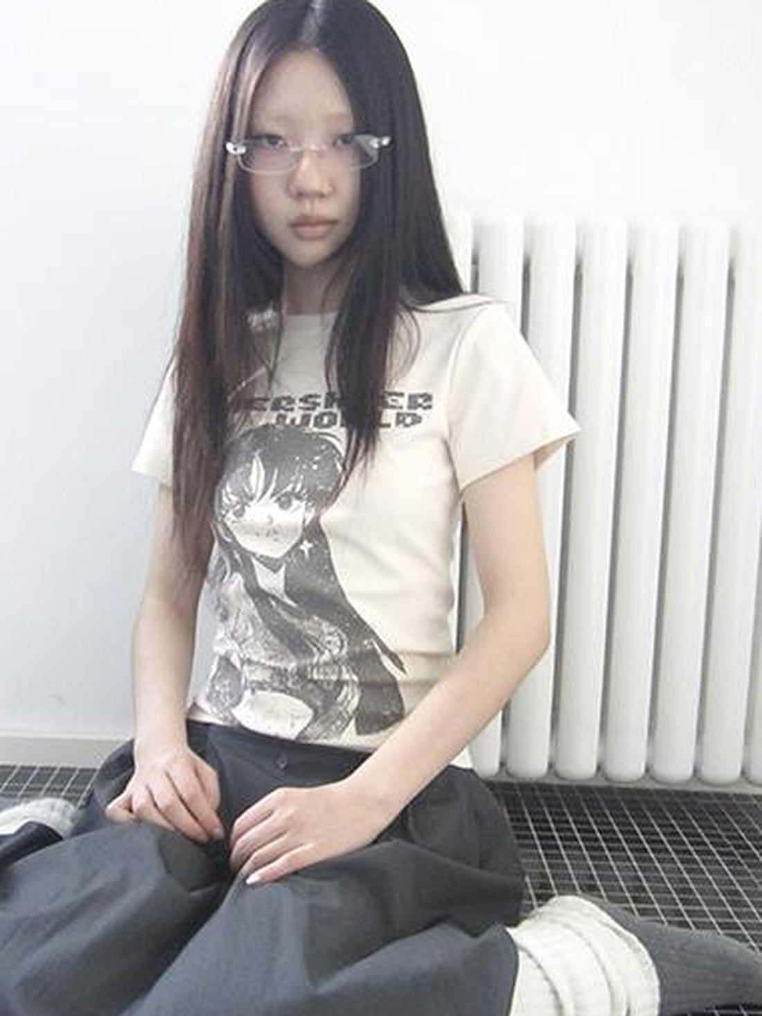 Updateang project Vintage Comic Print Slim Fit T Shirt