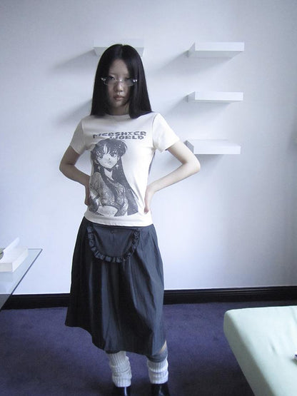 Updateang project Vintage Comic Print Slim Fit T Shirt