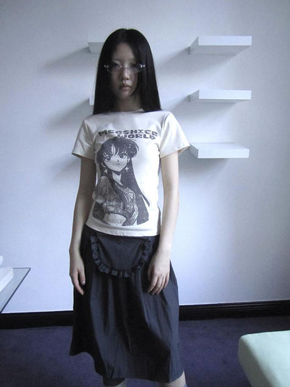 Updateang project Vintage Comic Print Slim Fit T Shirt