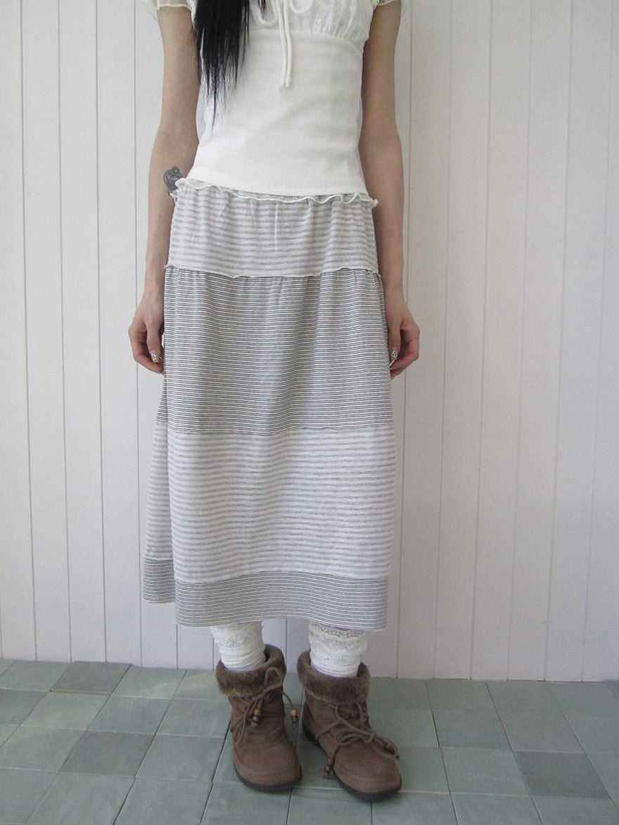 ang project Vintage Contrast Stripe Patchwork Women&
