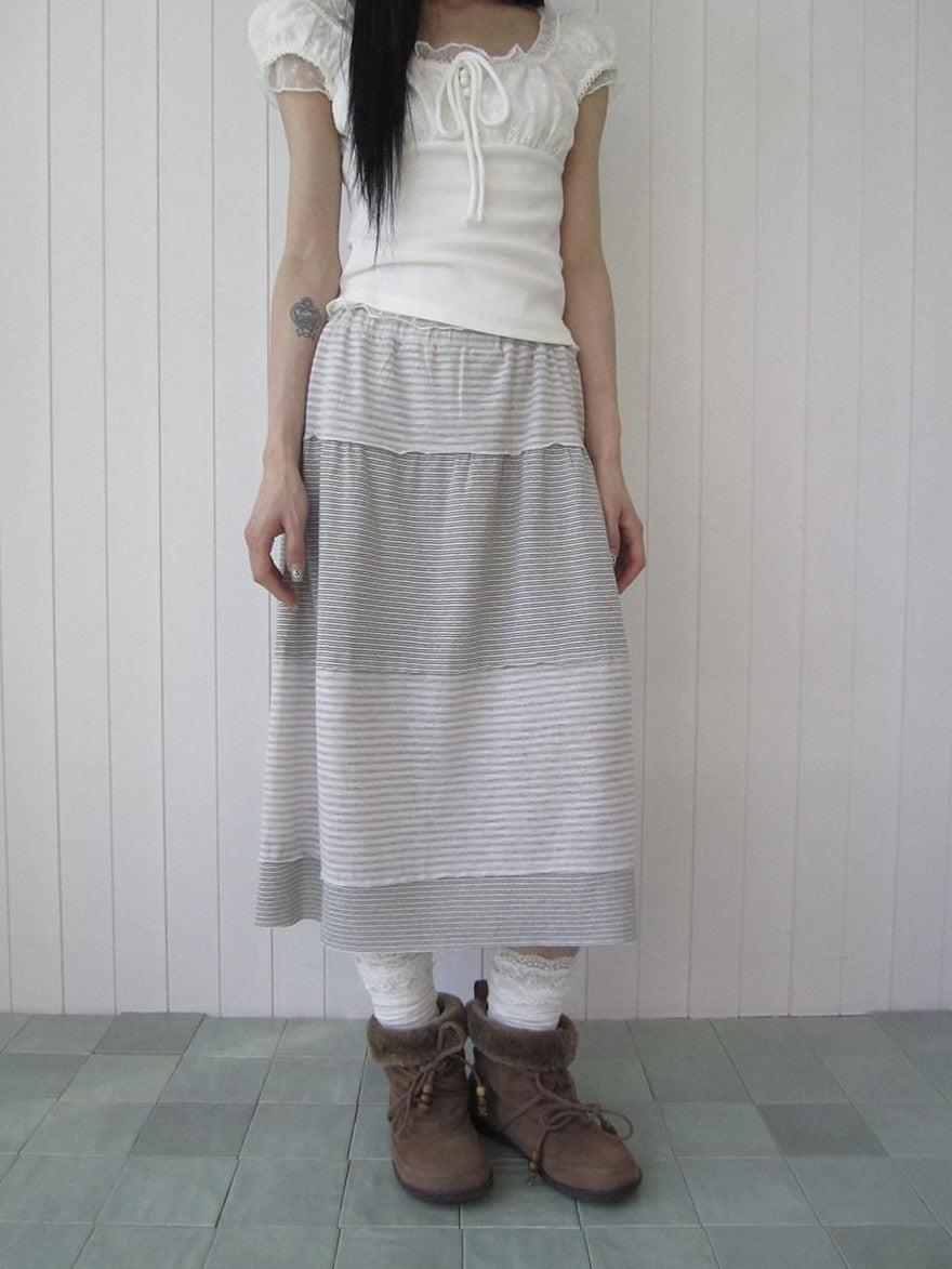 ang project Vintage Contrast Stripe Patchwork Women&