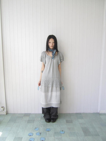 ang project Vintage Contrast Stripe Patchwork Women&