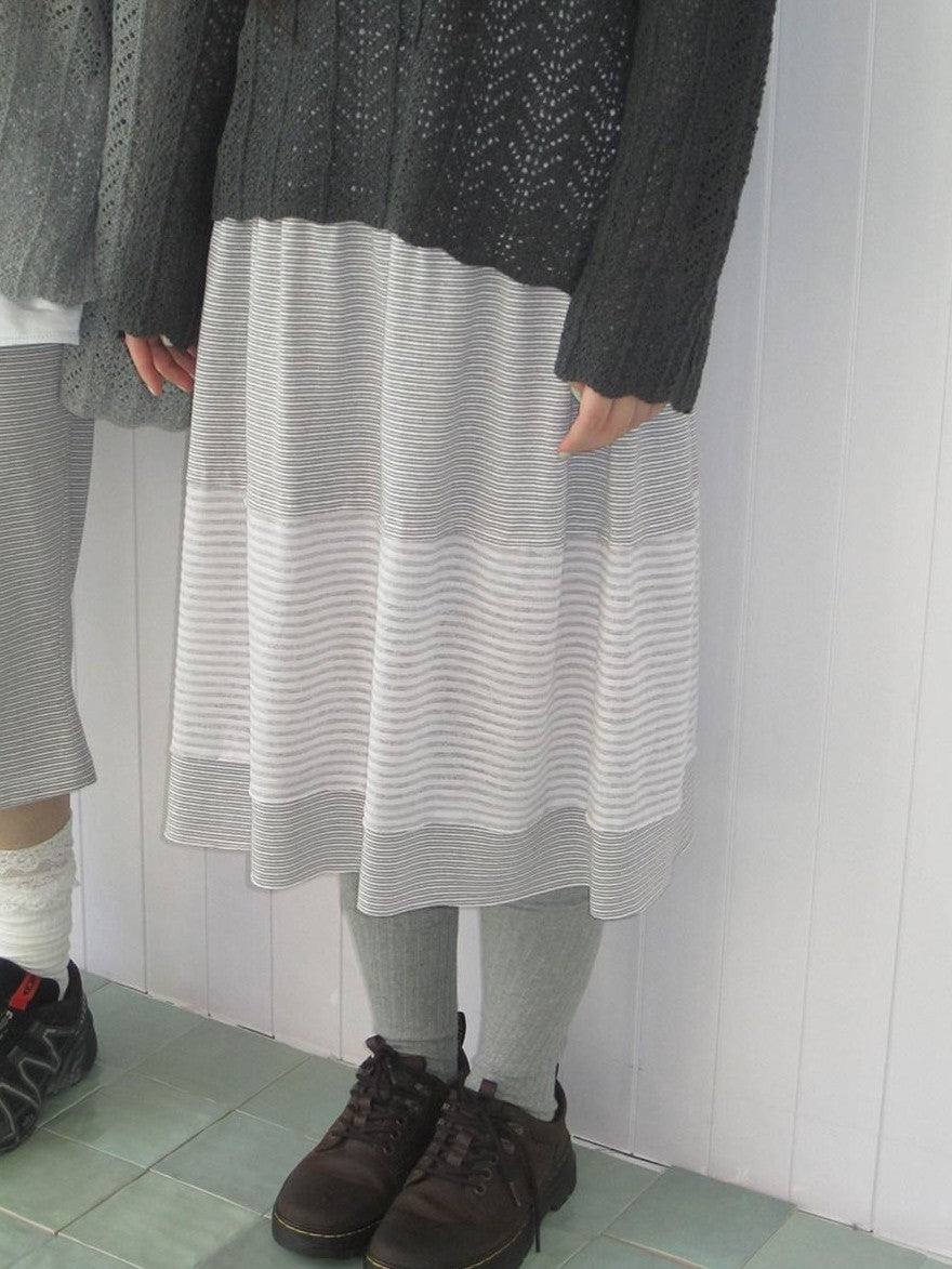 ang project Vintage Contrast Stripe Patchwork Women&