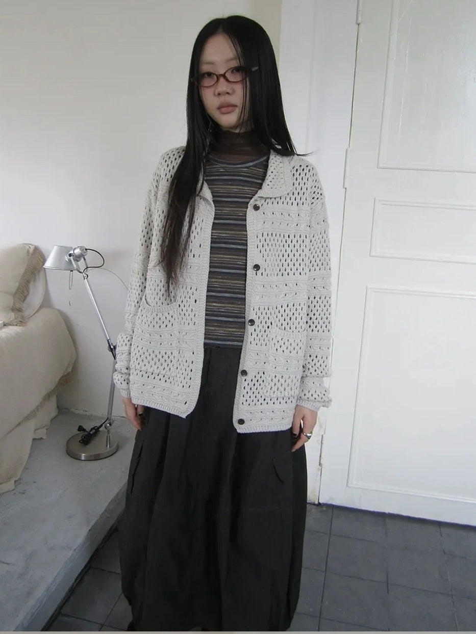 ang project Vintage Crochet Knit Cardigan Cardigan