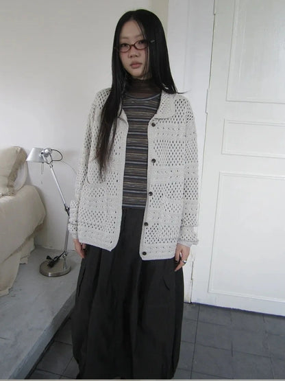 ang project Vintage Crochet Knit Cardigan Cardigan