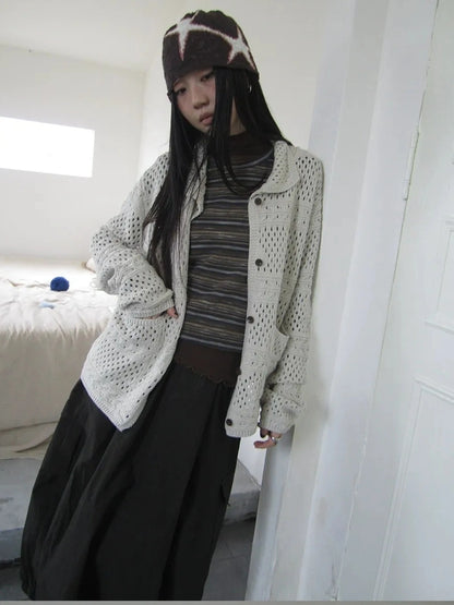 ang project Vintage Crochet Knit Cardigan Cardigan