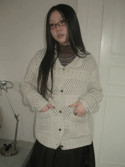 ang project Vintage Crochet Knit Cardigan Cardigan