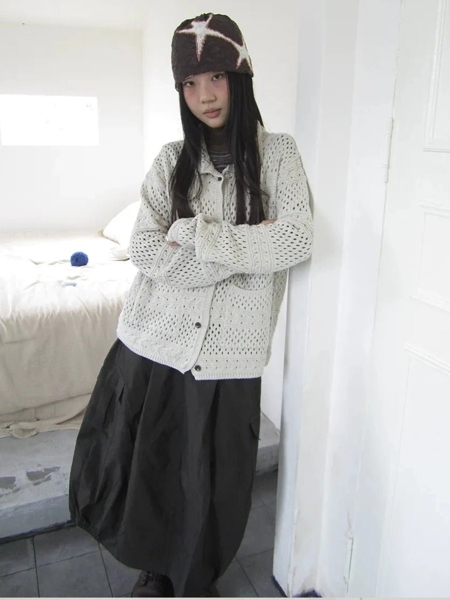 ang project Vintage Crochet Knit Cardigan Cardigan