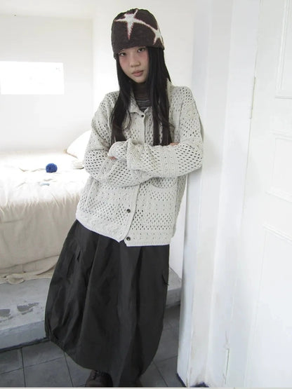 ang project Vintage Crochet Knit Cardigan Cardigan