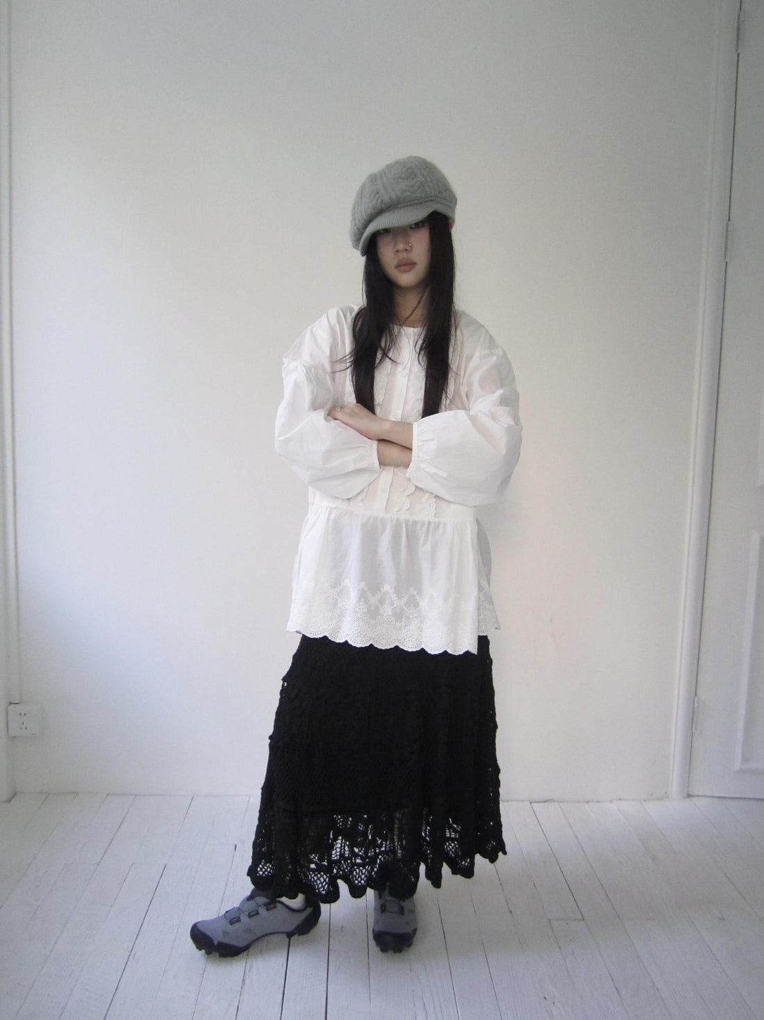 ang project Vintage Crochet Lace Maxi Skirt