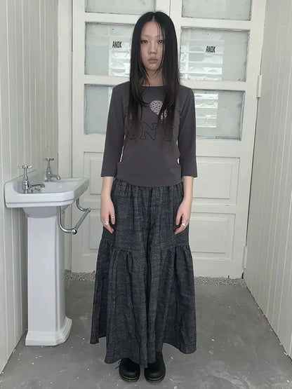 ang project Vintage Crystal Heart Print Tee T-shirt