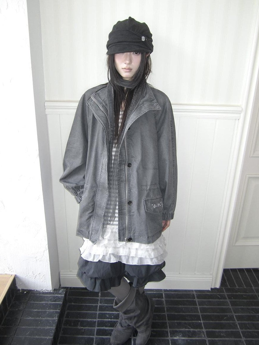 ang project Vintage Distressed Embroidered Drawstring Waist Women&