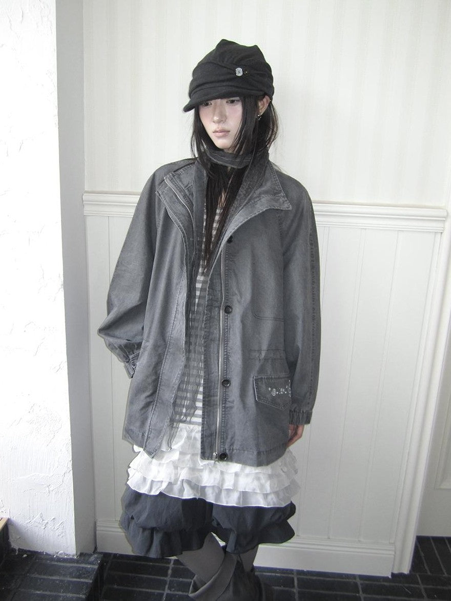 ang project Vintage Distressed Embroidered Drawstring Waist Women&