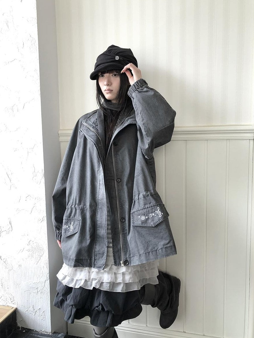 ang project Vintage Distressed Embroidered Drawstring Waist Women&