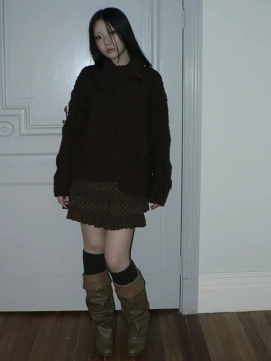 ang project Vintage Dot Print Lace Trim Tiered Mini Skirt Skirt