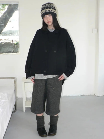 ang project Vintage Double Breasted Cropped Work Jacket Jacket