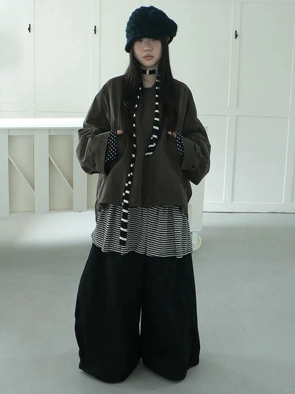 ang project Vintage Double Breasted Cropped Work Jacket Jacket