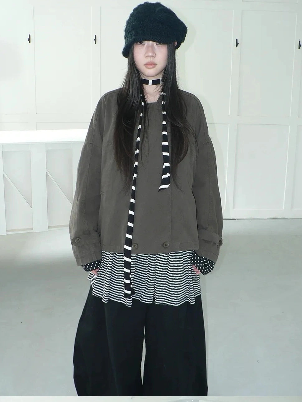 ang project Vintage Double Breasted Cropped Work Jacket Jacket