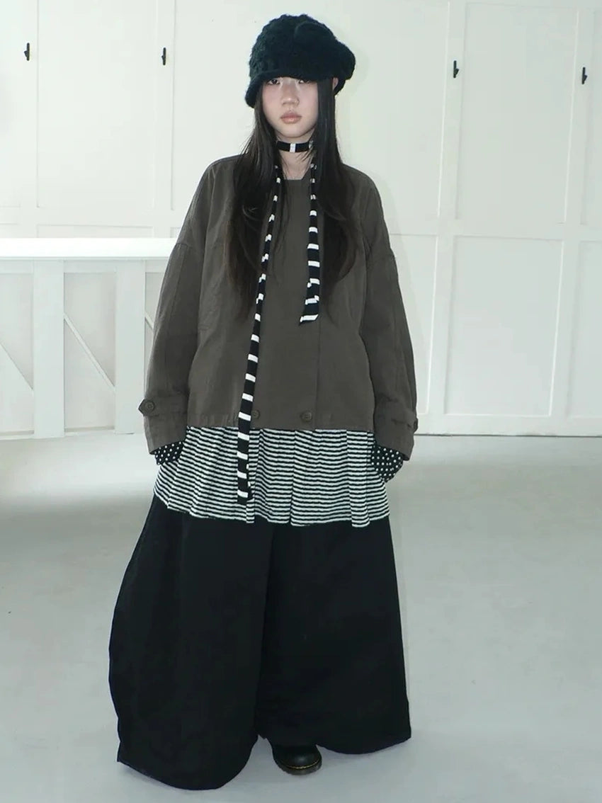 ang project Vintage Double Breasted Cropped Work Jacket Jacket