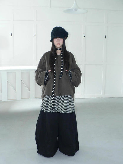 ang project Vintage Double Breasted Cropped Work Jacket Jacket