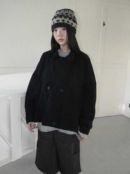 ang project Vintage Double Breasted Cropped Work Jacket Jacket