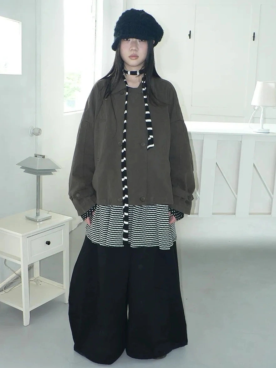 ang project Vintage Double Breasted Cropped Work Jacket Jacket