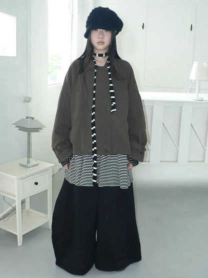 ang project Vintage Double Breasted Cropped Work Jacket Jacket