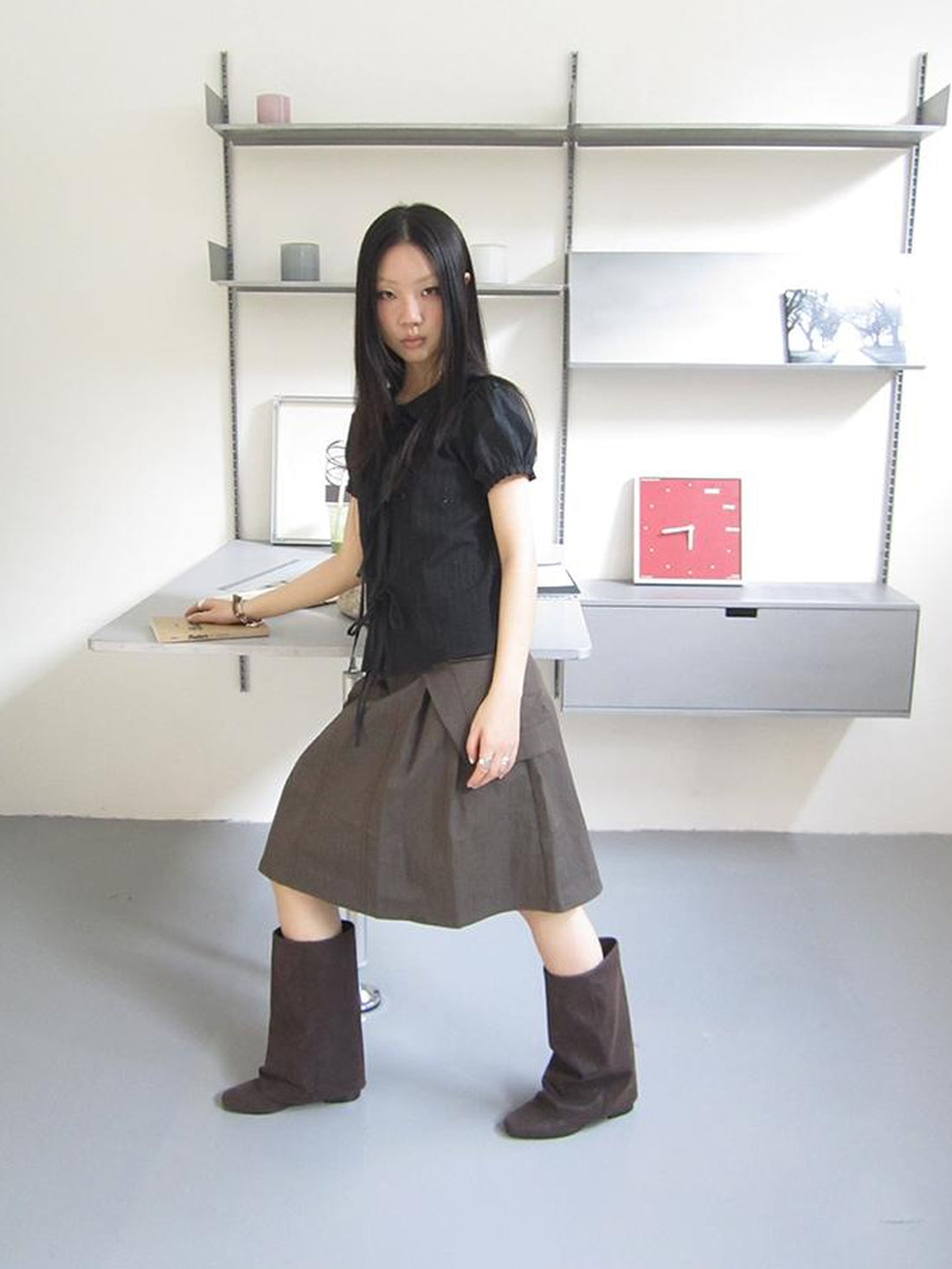 ang project Vintage Embroidery Doll Collar Short Sleeve Shirt