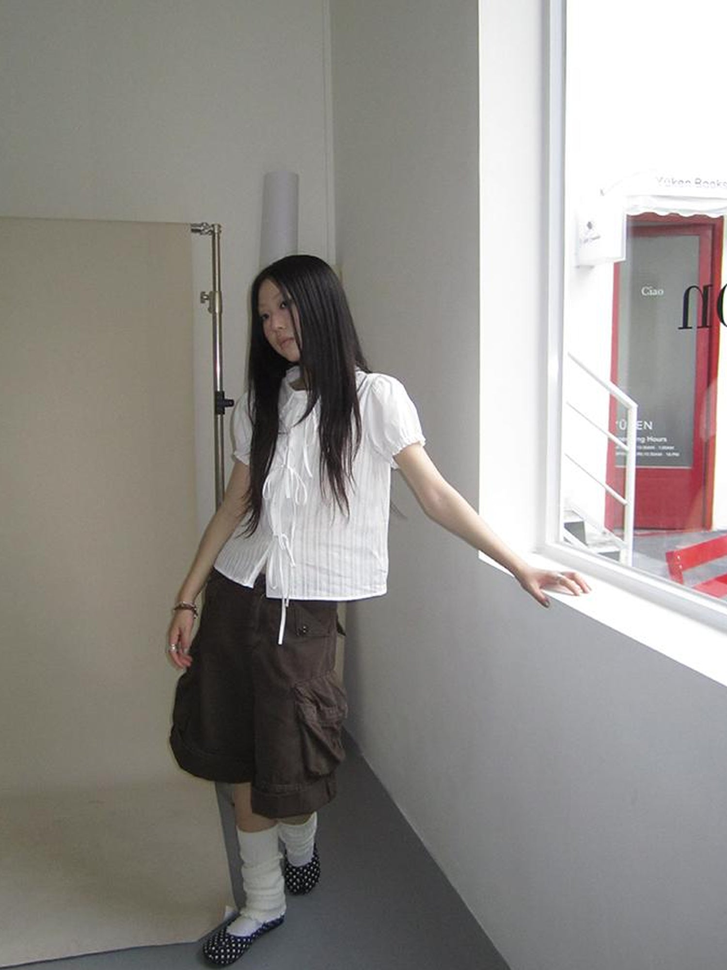 ang project Vintage Embroidery Doll Collar Short Sleeve Shirt