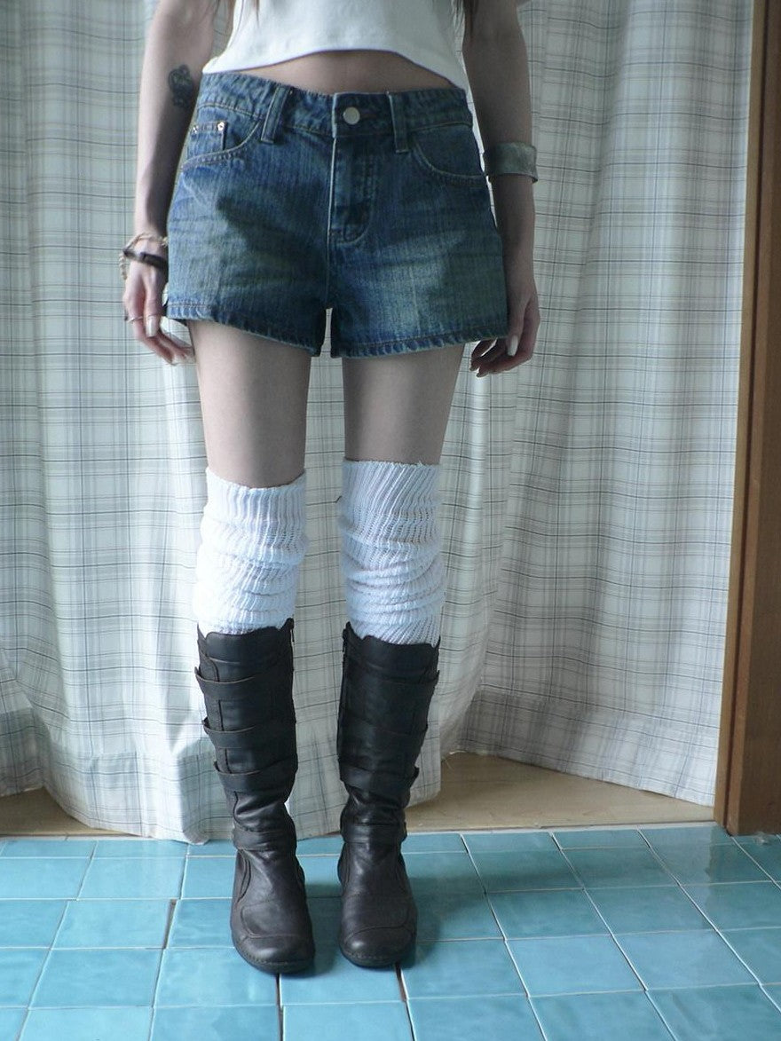 ang project Vintage Faded Distressed Stonewash Slimming Low Rise Women&