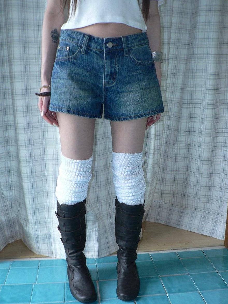 ang project Vintage Faded Distressed Stonewash Slimming Low Rise Women&