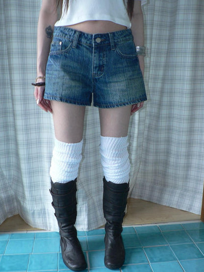 ang project Vintage Faded Distressed Stonewash Slimming Low Rise Women&
