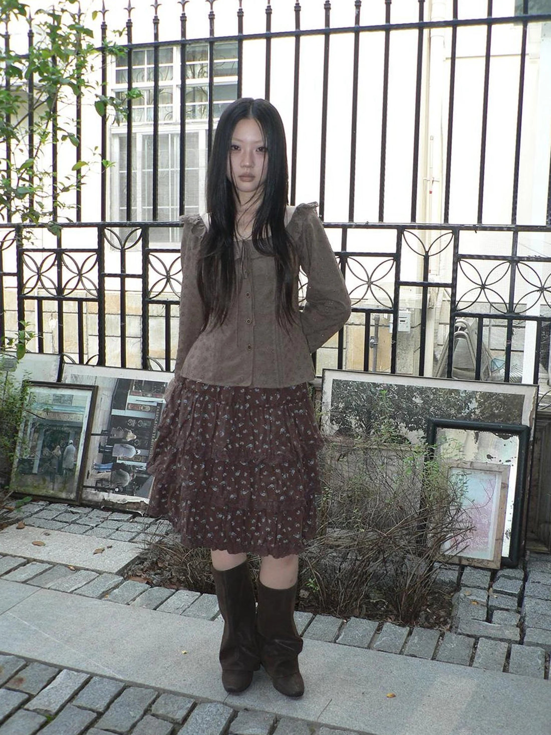 ang project Vintage Floral Embroidered Lace Bubble Sleeve Blouse Shirts