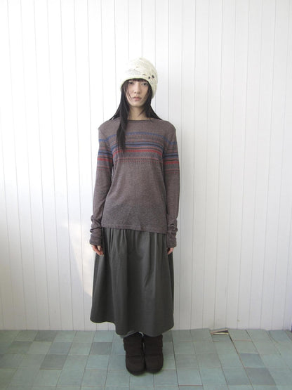 ang project Vintage Floral Print Round Neck Linen Women&