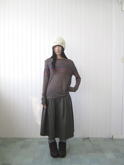 ang project Vintage Floral Print Round Neck Linen Women&