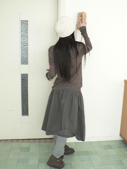 ang project Vintage Floral Print Round Neck Linen Women&