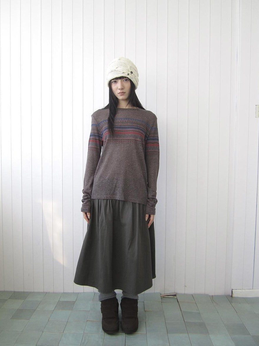 ang project Vintage Floral Print Round Neck Linen Women&