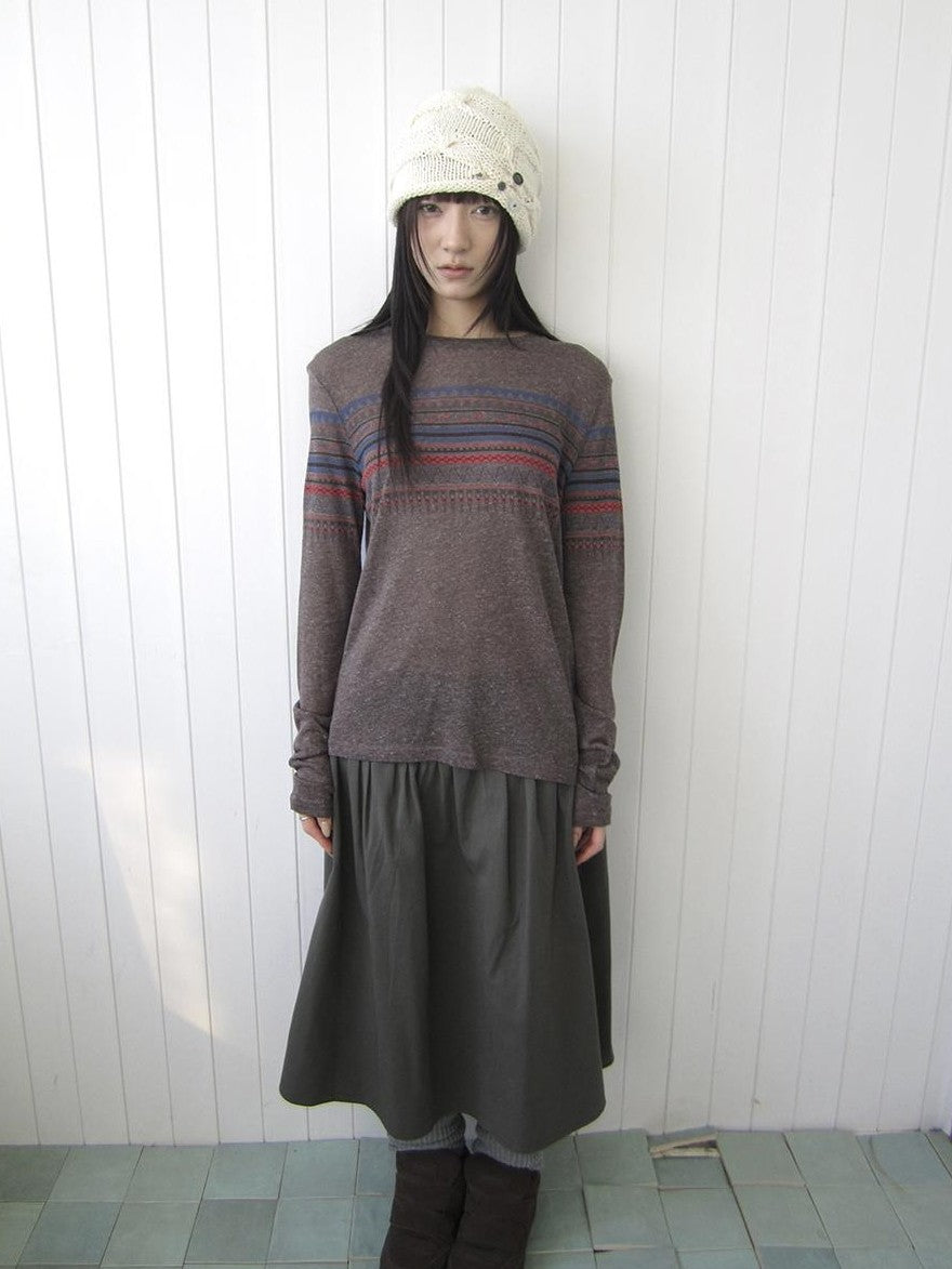 ang project Vintage Floral Print Round Neck Linen Women&