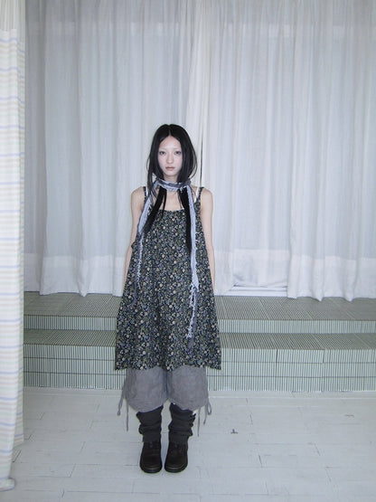ang project Vintage Floral Sleeveless Layered Loose A Line Women&