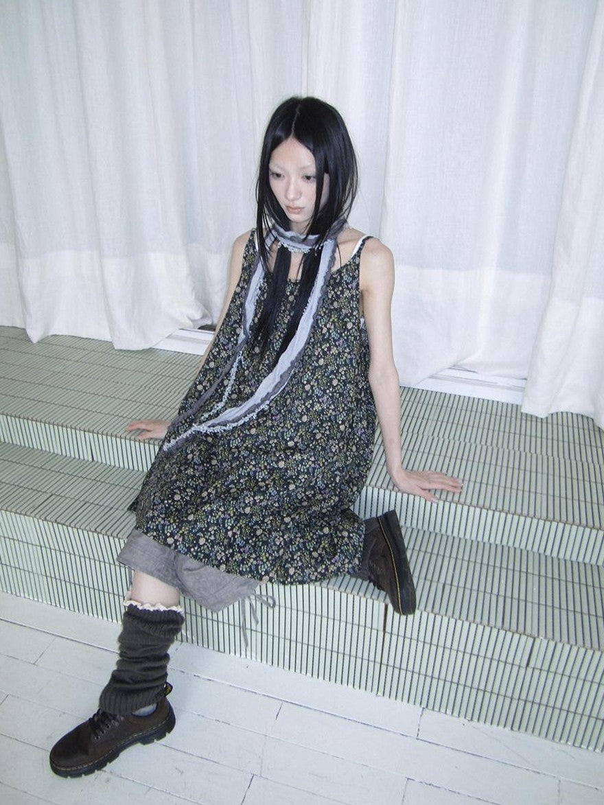 ang project Vintage Floral Sleeveless Layered Loose A Line Women&