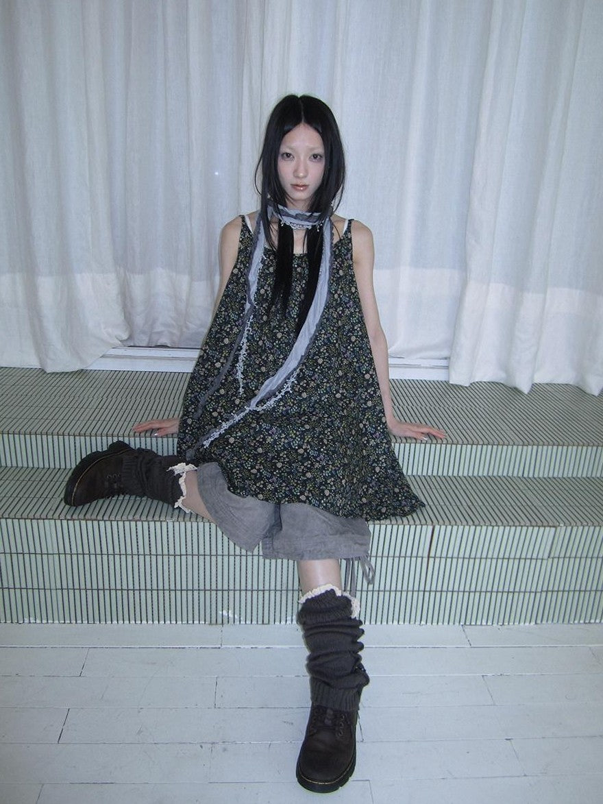 ang project Vintage Floral Sleeveless Layered Loose A Line Women&