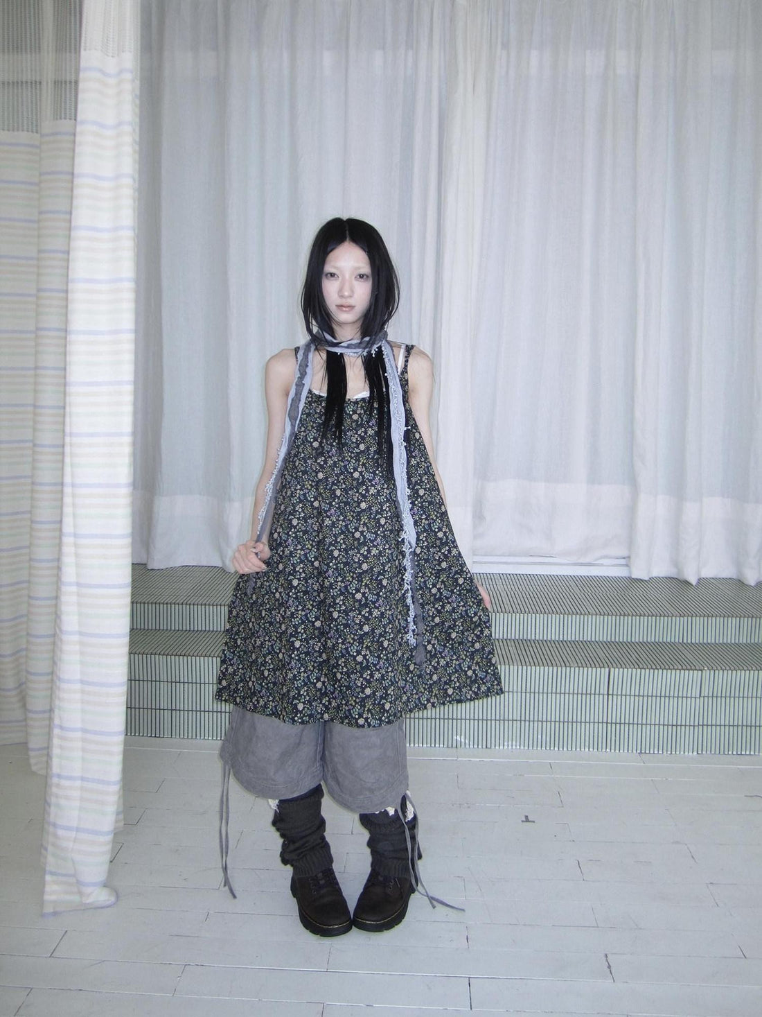 ang project Vintage Floral Sleeveless Layered Loose A Line Women&