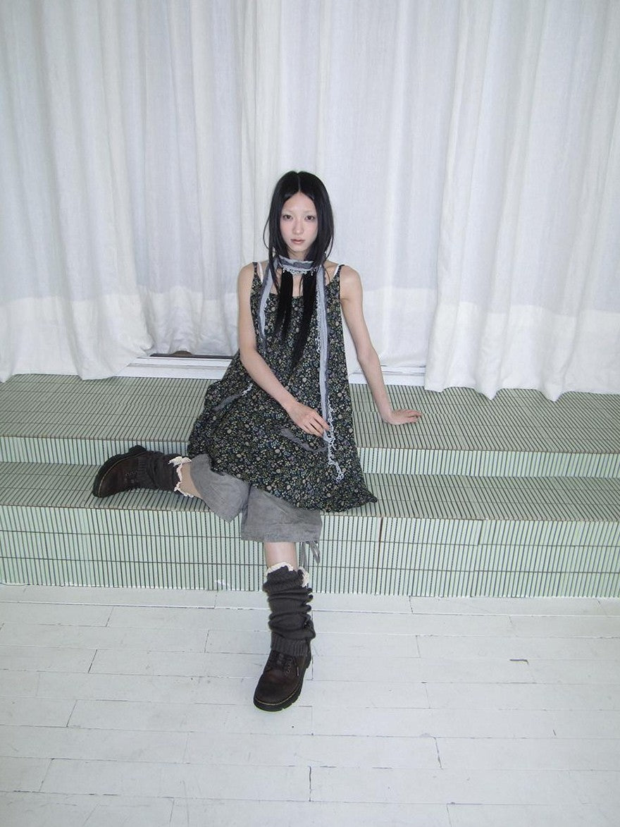ang project Vintage Floral Sleeveless Layered Loose A Line Women&