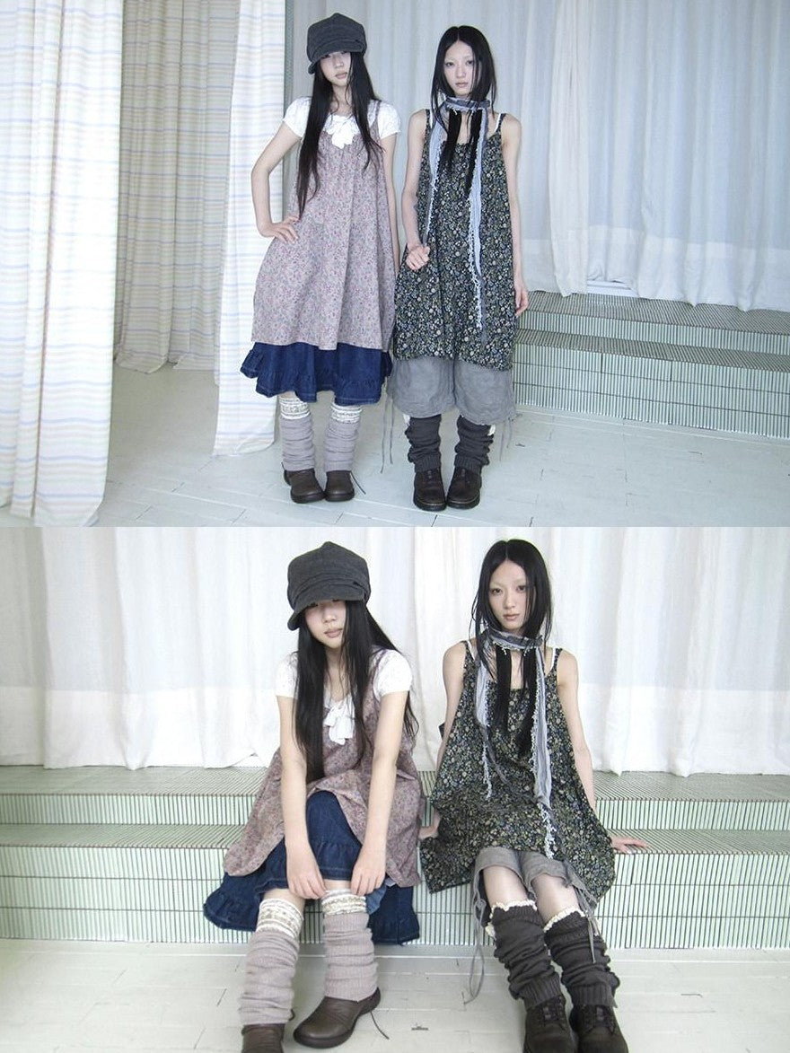 ang project Vintage Floral Sleeveless Layered Loose A Line Women&